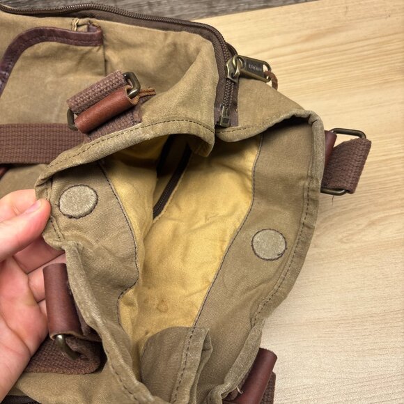 Duluth Trading Company Oil Cloth Day Tote Bag Brown Expandable Durable - Picture 7 of 12